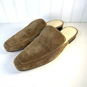Banana Republic Mules Size 8 Tan Brown Suede Leather Slides Slip On Some Scuffs